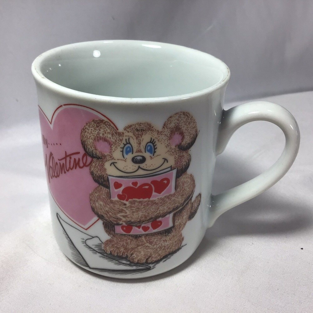 Be My Valentine Bear 8 Oz Mug Schmidt Conversation Heart Card Envelope